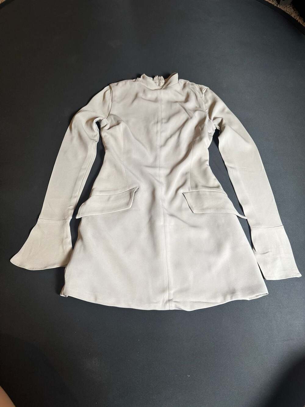 House of CB Mahalia Grey High Neck Long Sleeve Mini Dress Size S